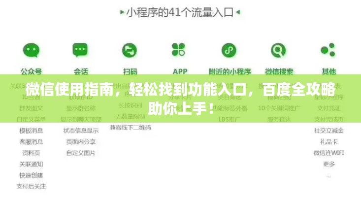 微信使用指南，輕松找到功能入口，百度全攻略助你上手！
