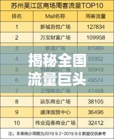 揭秘全國流量巨頭TOP10榜單！