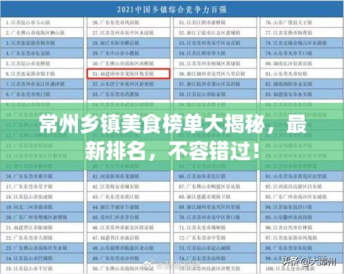 常州鄉(xiāng)鎮(zhèn)美食榜單大揭秘，最新排名，不容錯(cuò)過！