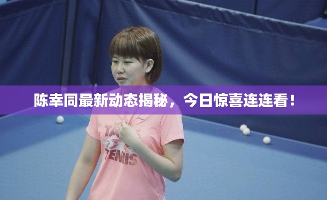 陳幸同最新動(dòng)態(tài)揭秘，今日驚喜連連看！