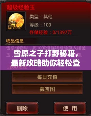雪原之子打野秘籍，最新攻略助你輕松登頂！