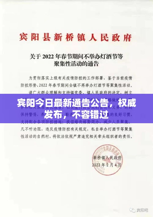 賓陽今日最新通告公告，權(quán)威發(fā)布，不容錯(cuò)過