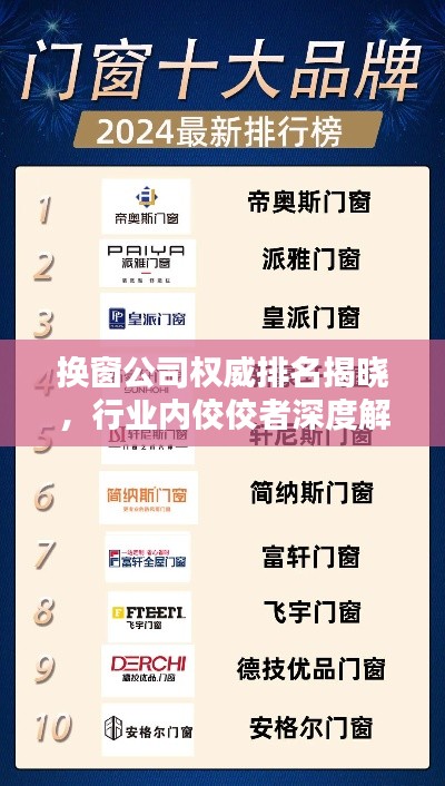 換窗公司權(quán)威排名揭曉，行業(yè)內(nèi)佼佼者深度解析！