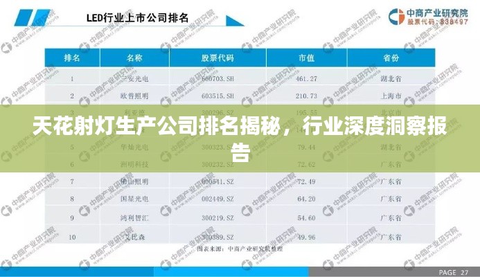 天花射燈生產(chǎn)公司排名揭秘，行業(yè)深度洞察報告