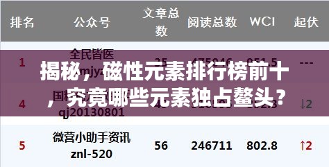 揭秘，磁性元素排行榜前十，究竟哪些元素獨(dú)占鰲頭？