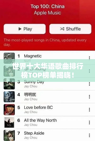 世界十大華語(yǔ)歌曲排行榜TOP榜單揭曉！
