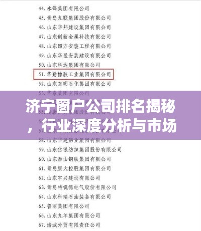 濟寧窗戶公司排名揭秘，行業(yè)深度分析與市場熱門推薦