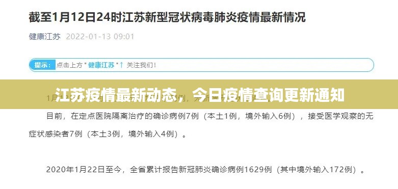 江蘇疫情最新動(dòng)態(tài)，今日疫情查詢更新通知