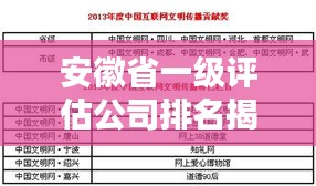 安徽省一級評估公司排名揭曉，影響力與實力并存！