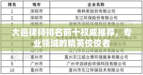 大邑律師排名前十權(quán)威推薦，專業(yè)領(lǐng)域的精英佼佼者