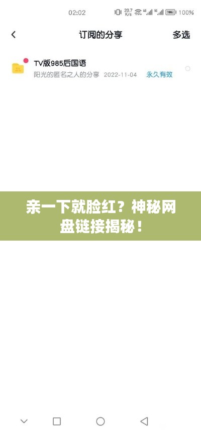 親一下就臉紅？神秘網(wǎng)盤鏈接揭秘！