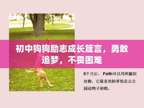初中狗狗勵(lì)志成長(zhǎng)箴言，勇敢追夢(mèng)，不畏困難