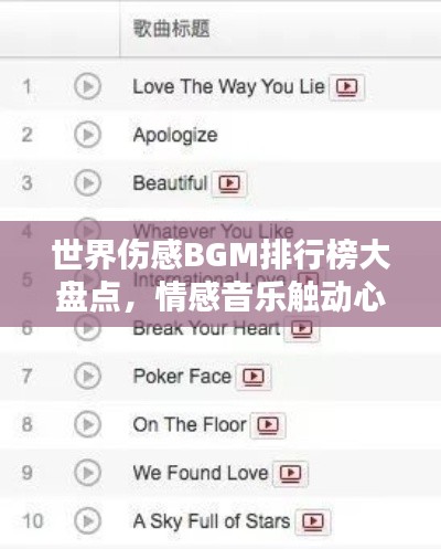 世界傷感BGM排行榜大盤點，情感音樂觸動心靈！
