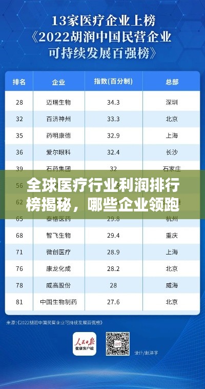 全球醫(yī)療行業(yè)利潤排行榜揭秘，哪些企業(yè)領(lǐng)跑行業(yè)賺錢榜？