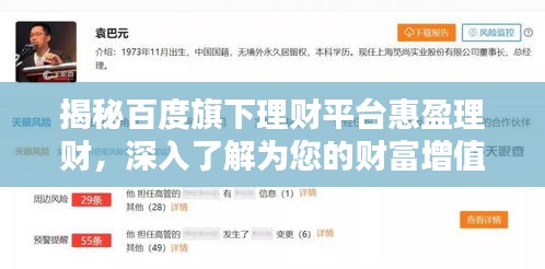 揭秘百度旗下理財(cái)平臺(tái)惠盈理財(cái)，深入了解為您的財(cái)富增值之道