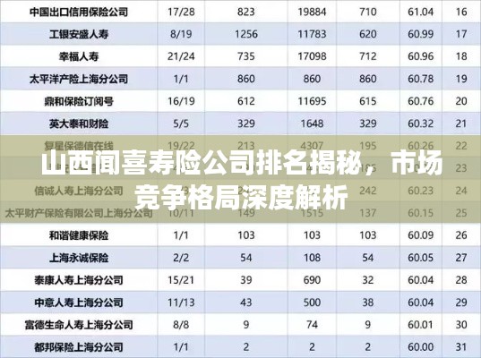 山西聞喜壽險(xiǎn)公司排名揭秘，市場競爭格局深度解析