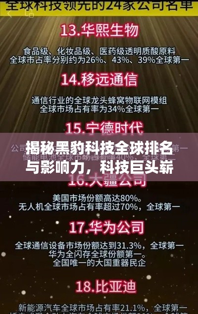 揭秘黑豹科技全球排名與影響力，科技巨頭嶄露頭角