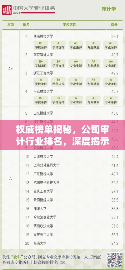 權(quán)威榜單揭秘，公司審計(jì)行業(yè)排名，深度揭示行業(yè)格局