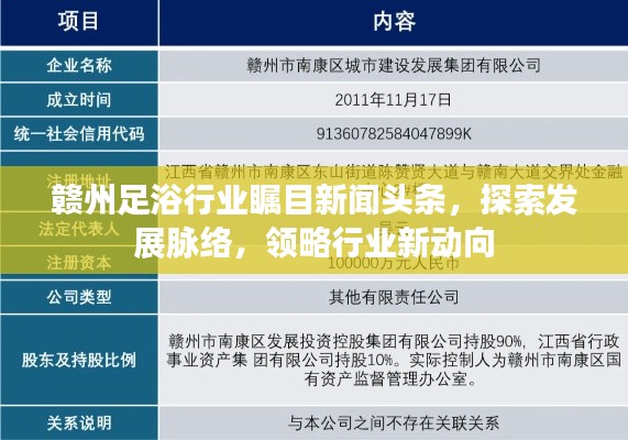 贛州足浴行業(yè)矚目新聞頭條，探索發(fā)展脈絡(luò)，領(lǐng)略行業(yè)新動向