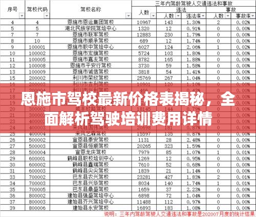 恩施市駕校最新價(jià)格表揭秘，全面解析駕駛培訓(xùn)費(fèi)用詳情