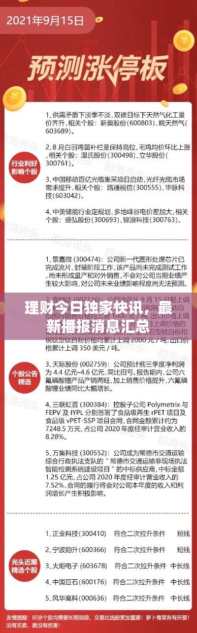 理財今日獨家快訊，最新播報消息匯總